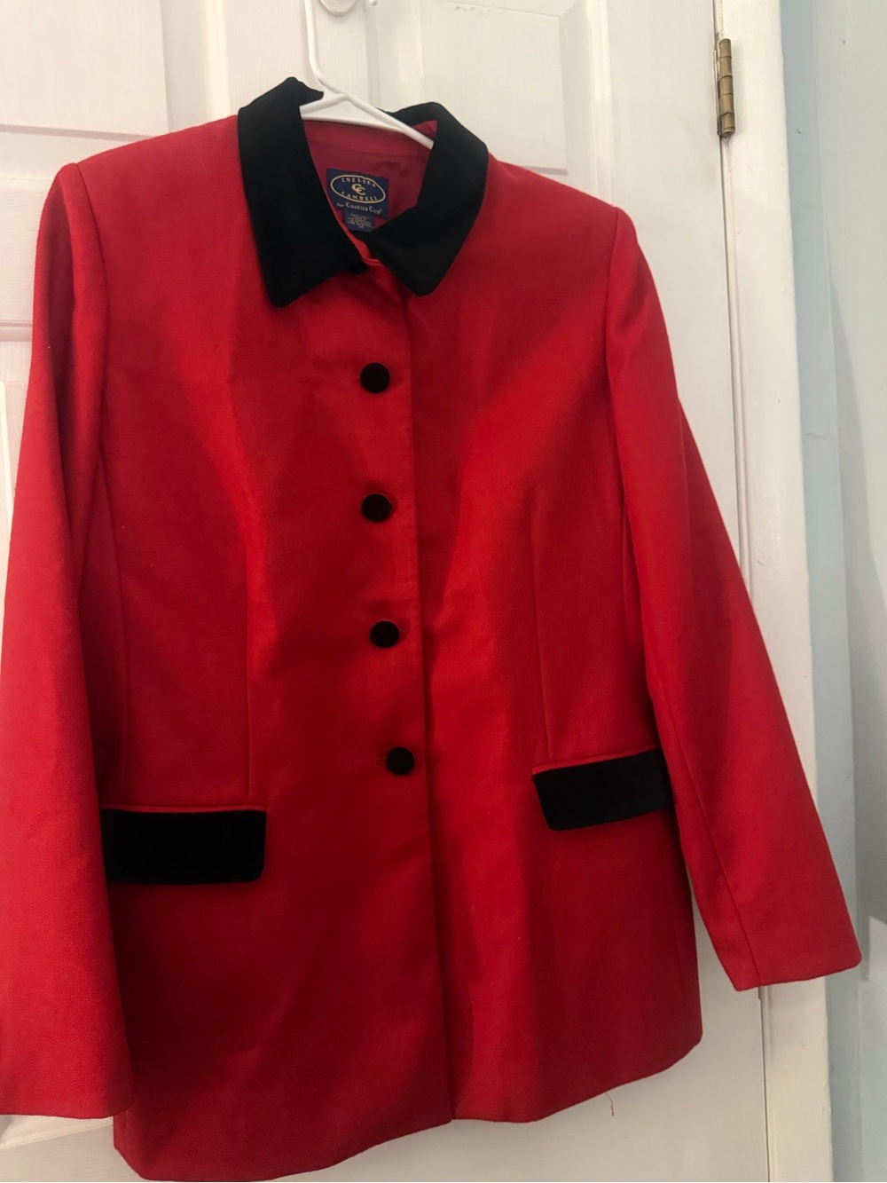 Vintage Chelsea Campbell Charter Club Red Wool Blazer Jacket Size 14
